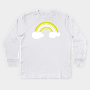 Chartreuse rainbow Kids Long Sleeve T-Shirt